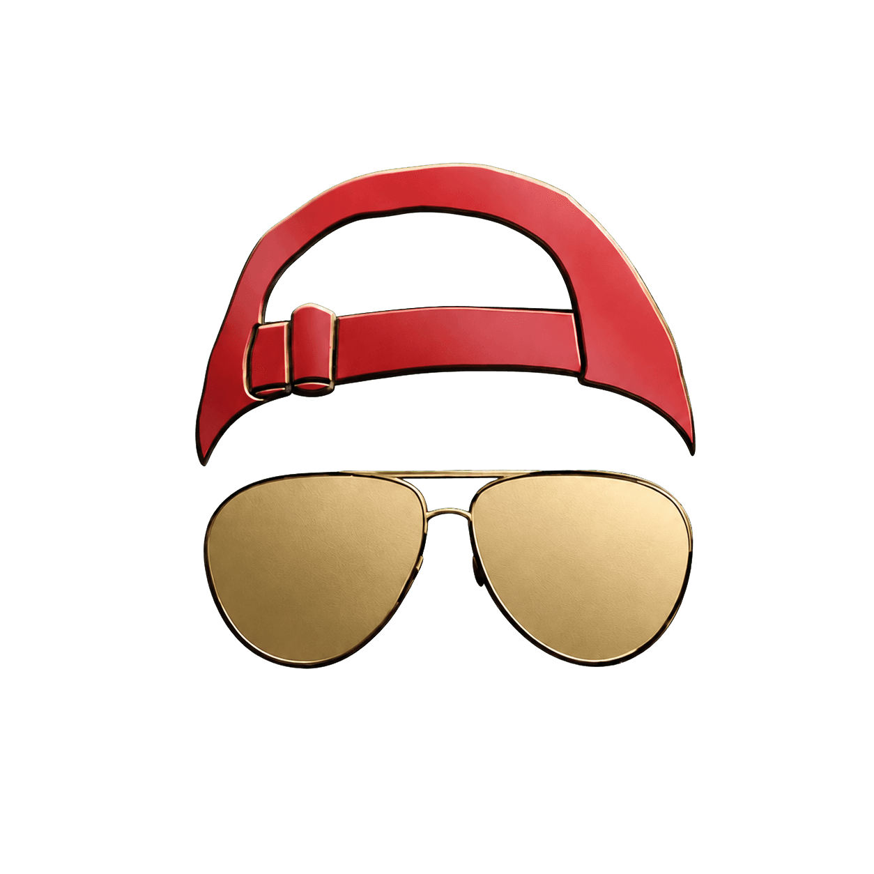 Dirk Androff hat and aviator glasses logo