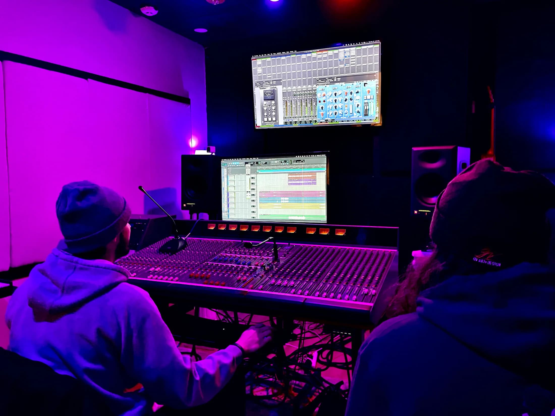 Dirk Androff working at a studio console